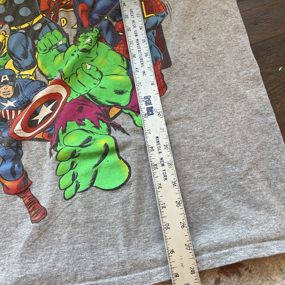 Marvel Comics Collage of Superheroes AVENGERS T-Shirt Gray Men's Sz XL - Picture 5 of 6